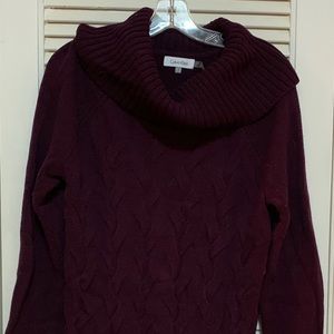 Calvin Klein purple cowl neck sweater